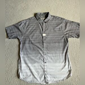 Men's DrpartWest Buckle Gray Gradient button down Shirt